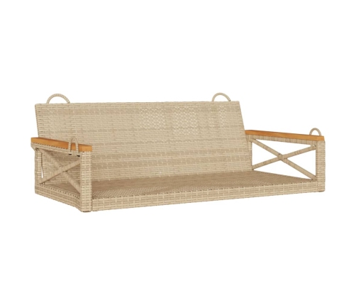 Banco columpio de ratán sintético beige 109x62x40 cm