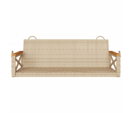 Banco columpio de ratán sintético beige 109x62x40 cm