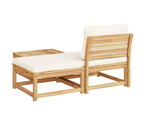 Set de muebles para jardín 3 piezas con cojines madera acacia