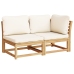 Set de muebles de jardín 2 piezas con cojines madera acacia