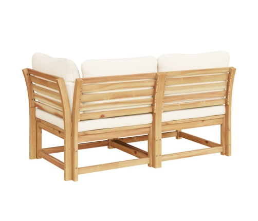 Set de muebles de jardín 2 piezas con cojines madera acacia