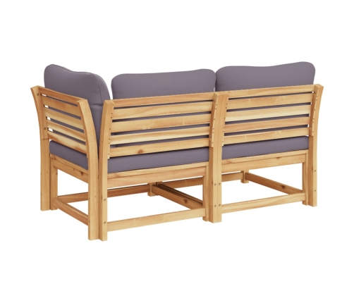 Set de muebles de jardín 2 piezas con cojines madera acacia