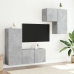 vidaXL Muebles de TV de pared 4 pzas madera ingeniería gris hormigón