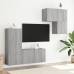 vidaXL Muebles de TV de pared 4 pzas madera de ingeniería gris Sonoma