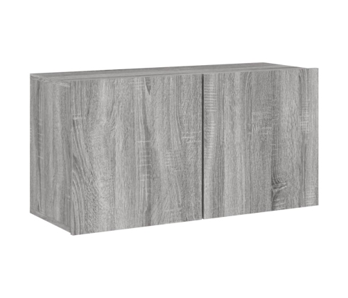 vidaXL Muebles de TV de pared 4 pzas madera de ingeniería gris Sonoma