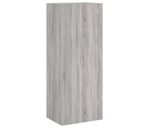 vidaXL Muebles de TV de pared 4 pzas madera de ingeniería gris Sonoma