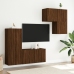 Muebles de TV de pared 4 pzas madera de ingeniería marrón roble