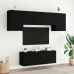 Muebles de TV de pared 6 piezas madera de ingeniería negro