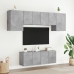 Muebles de TV de pared 6 pzas madera ingeniería gris hormigón