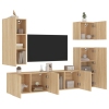 Muebles de TV de pared 5 pzas madera de ingeniería roble Sonoma