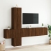 Muebles de TV de pared 5 pzas madera de ingeniería marrón roble