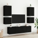 Muebles de TV de pared 6 piezas madera de ingeniería negro