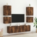 Muebles de TV de pared 6 pzas madera ingeniería roble ahumado