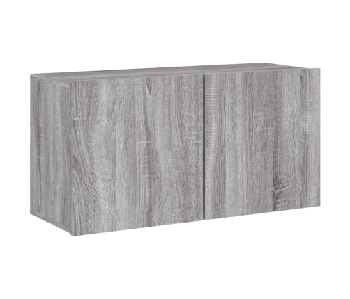 Muebles de TV de pared 6 pzas madera de ingeniería gris Sonoma