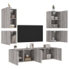 Muebles de TV de pared 6 pzas madera de ingeniería gris Sonoma