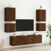 Muebles de TV de pared 6 pzas madera de ingeniería marrón roble