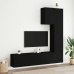 Muebles de TV de pared 5 piezas madera de ingeniería negro