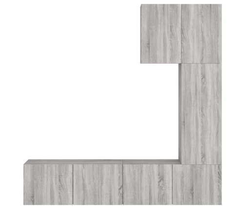 Muebles de TV de pared 5 pzas madera de ingeniería gris Sonoma