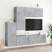 Muebles de TV de pared 5 pzas madera ingeniería gris hormigón