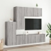 Muebles de TV de pared 5 pzas madera de ingeniería gris Sonoma