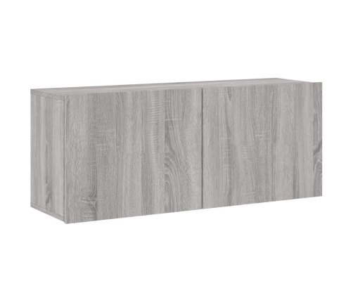 Muebles de TV de pared 5 pzas madera de ingeniería gris Sonoma