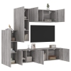 Muebles de TV de pared 5 pzas madera de ingeniería gris Sonoma