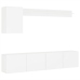 Muebles de TV de pared 5 piezas madera de ingeniería blanco