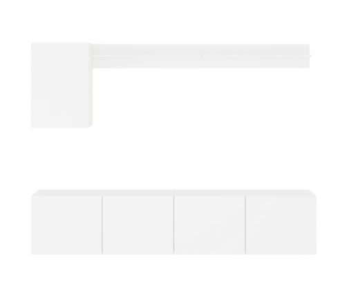 Muebles de TV de pared 5 piezas madera de ingeniería blanco