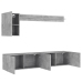 Muebles de TV de pared 5 pzas madera ingeniería gris hormigón