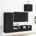 vidaXL Muebles de TV de pared 4 piezas madera de ingeniería negro