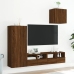 Muebles de TV de pared 4 pzas madera de ingeniería marrón roble