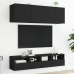 Muebles de TV de pared 5 piezas madera de ingeniería negro