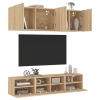 Muebles de TV de pared 5 pzas madera de ingeniería roble Sonoma