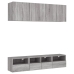 Muebles de TV de pared 5 pzas madera de ingeniería gris Sonoma