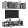 Muebles de TV de pared 5 pzas madera de ingeniería gris Sonoma