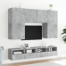 Muebles de TV de pared 5 pzas madera ingeniería gris hormigón