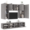 Muebles de TV de pared 5 pzas madera de ingeniería gris Sonoma