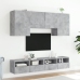 Muebles de TV de pared 5 pzas madera ingeniería gris hormigón