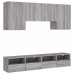 Muebles de TV de pared 5 pzas madera de ingeniería gris Sonoma