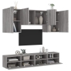 Muebles de TV de pared 5 pzas madera de ingeniería gris Sonoma