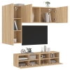 Muebles de TV de pared 4 pzas madera de ingeniería roble Sonoma