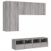 Muebles de TV de pared 4 pzas madera de ingeniería gris Sonoma