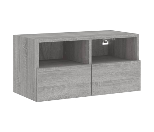 Muebles de TV de pared 4 pzas madera de ingeniería gris Sonoma