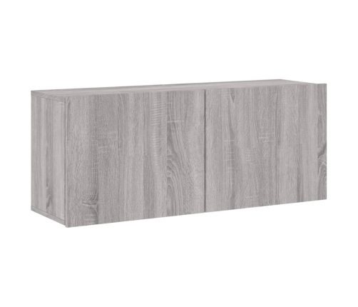 Muebles de TV de pared 4 pzas madera de ingeniería gris Sonoma