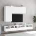 Muebles de TV de pared 5 piezas madera de ingeniería blanco