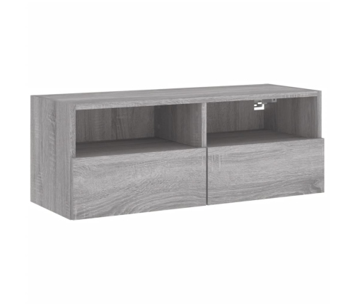 Muebles de TV de pared 5 pzas madera de ingeniería gris Sonoma