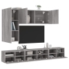 Muebles de TV de pared 5 pzas madera de ingeniería gris Sonoma