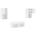 Muebles de TV de pared con luces LED 4 piezas blanco