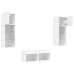 Muebles de TV de pared con luces LED 4 piezas blanco