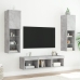 Muebles TV pared con LED 5 pzas madera ingeniería gris hormigón